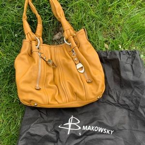 Yellow B Makowsky designer purse